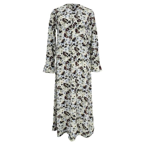 Ganni Crepe Maxi Dress in Floral Print Viscose
